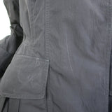 KAUFMANFRANCO Hooded Peplum Coat Black Taffeta Size 6 Zip-Up Jacket