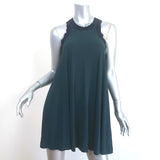 Lanvin Braided Belt Sleeveless Mini Dress Dark Teal Jersey Size Extra Small