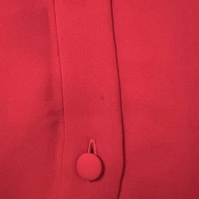 Valentino Pleated Georgette Gown Red Silk Size 40 Button-Down Maxi Dress