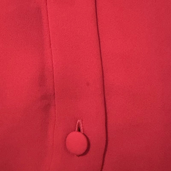 Valentino Pleated Georgette Gown Red Silk Size 40 Button-Down Maxi Dress