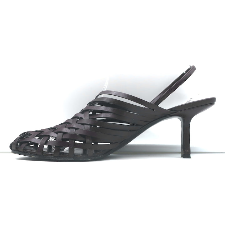 The Row Woven Leather Slingback Mules Espresso Size 40