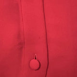 Valentino Pleated Georgette Gown Red Silk Size 40 Button-Down Maxi Dress