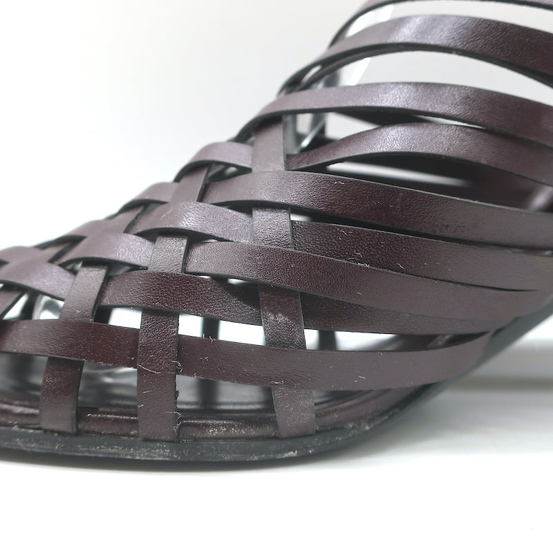 The Row Woven Leather Slingback Mules Espresso Size 40
