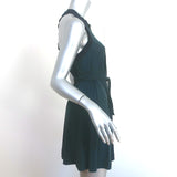 Lanvin Braided Belt Sleeveless Mini Dress Dark Teal Jersey Size Extra Small