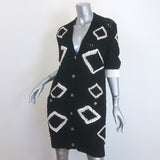 Chanel 20P Intarsia Knit Short Sleeve Long Cardigan Black Cotton-Hemp Size 40