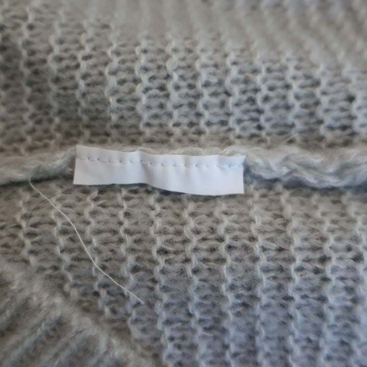 Max Mara Finnici Raglan Sweater Light Gray Cashmere-Silk Knit Size Medium