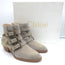 Chloe Susanna Studded Ankle Boots Ash Gray Suede Size 36 Buckle Booties NEW