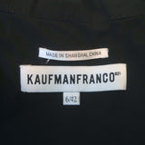 KAUFMANFRANCO Hooded Peplum Coat Black Taffeta Size 6 Zip-Up Jacket