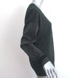 Equipment V-Neck Sweater Lucinda Black Metallic Wool-Blend Size Medium