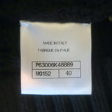 Chanel 20P Intarsia Knit Short Sleeve Long Cardigan Black Cotton-Hemp Size 40