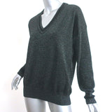 Equipment V-Neck Sweater Lucinda Black Metallic Wool-Blend Size Medium