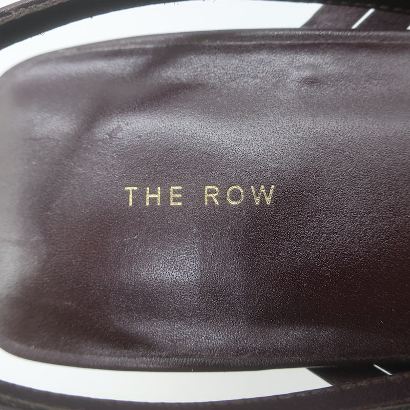 The Row Woven Leather Slingback Mules Espresso Size 40