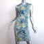 Erdem Sleeveless Mini Dress Gray/Blue Tree Print Stretch Jersey Size US 2