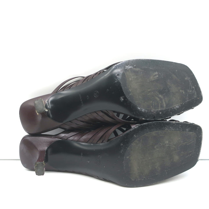 The Row Woven Leather Slingback Mules Espresso Size 40