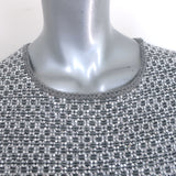 Chanel Allover Crystal Short Sleeve Sweater Dress Silver Angora-Silk Size 40