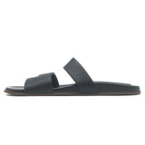 The Row Hugh Toe Ring Slide Sandals Black Grained Leather Size 39