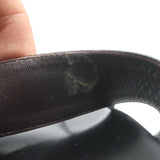 The Row Hugh Toe Ring Slide Sandals Black Grained Leather Size 39