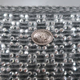 Chanel Allover Crystal Short Sleeve Sweater Dress Silver Angora-Silk Size 40