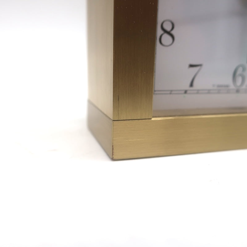 Vintage Tiffany &amp; Co. Swiss Quartz Brass Square Desk Clock