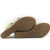 Sergio Rossi Espadrille Wedge Sandals Easy Puzzle Black Cutout Suede Size 37.5