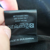 Barbara Bui Leather-Sleeve Draped Jacket Black Wool-Blend Size 42