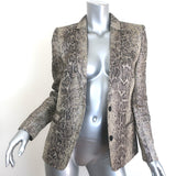 Zadig & Voltaire Vedaz Metallic Snakeskin-Print Jacquard Blazer Gold Size 36