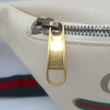 Gucci Logo Belt Bag Ivory Grained Leather Small Crossbody