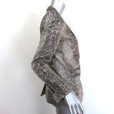 Zadig & Voltaire Vedaz Metallic Snakeskin-Print Jacquard Blazer Gold Size 36