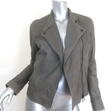 Bottega Veneta Leather Biker Jacket Gray Size 42