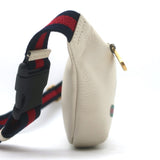 Gucci Logo Belt Bag Ivory Grained Leather Small Crossbody