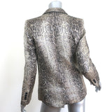 Zadig & Voltaire Vedaz Metallic Snakeskin-Print Jacquard Blazer Gold Size 36