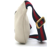 Gucci Logo Belt Bag Ivory Grained Leather Small Crossbody