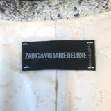 Zadig & Voltaire Vedaz Metallic Snakeskin-Print Jacquard Blazer Gold Size 36