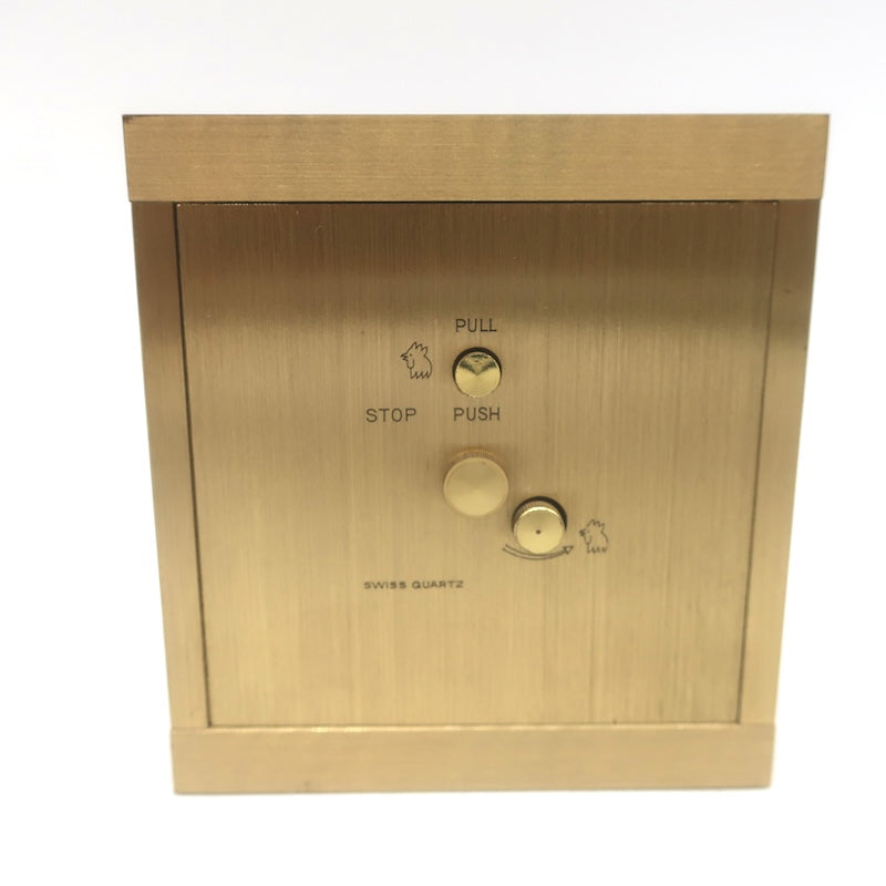Vintage Tiffany &amp; Co. Swiss Quartz Brass Square Desk Clock