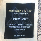 Zadig & Voltaire Vedaz Metallic Snakeskin-Print Jacquard Blazer Gold Size 36