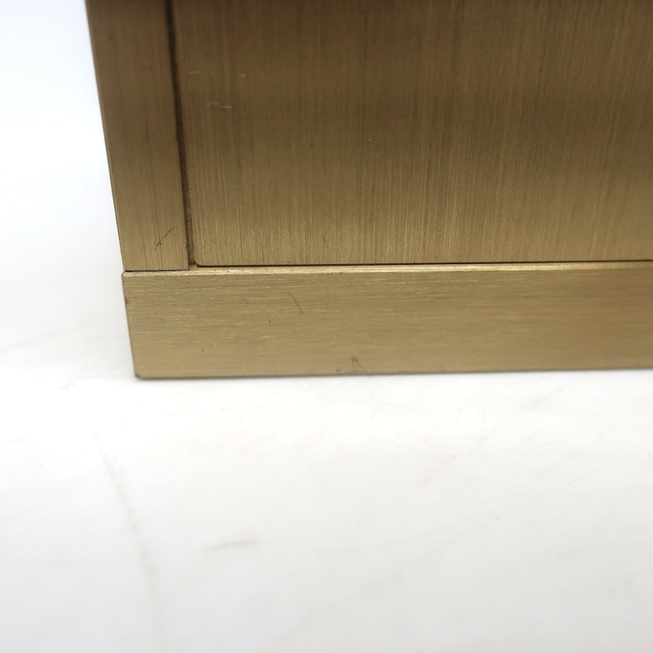 Vintage Tiffany &amp; Co. Swiss Quartz Brass Square Desk Clock