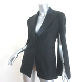 Balmain Satin-Lapel Cape Blazer Black Stretch Wool Size 42 One-Button Jacket