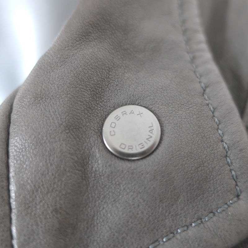 Bottega Veneta Leather Biker Jacket Gray Size 42