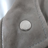 Bottega Veneta Leather Biker Jacket Gray Size 42