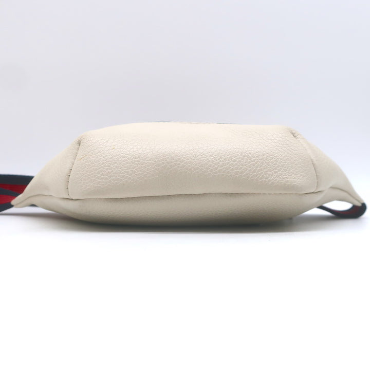 Gucci Logo Belt Bag Ivory Grained Leather Small Crossbody