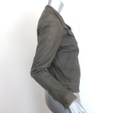 Bottega Veneta Leather Biker Jacket Gray Size 42