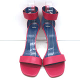 Celine Ankle Strap Sandals Fuchsia Leather Size 39 Open Toe Heels