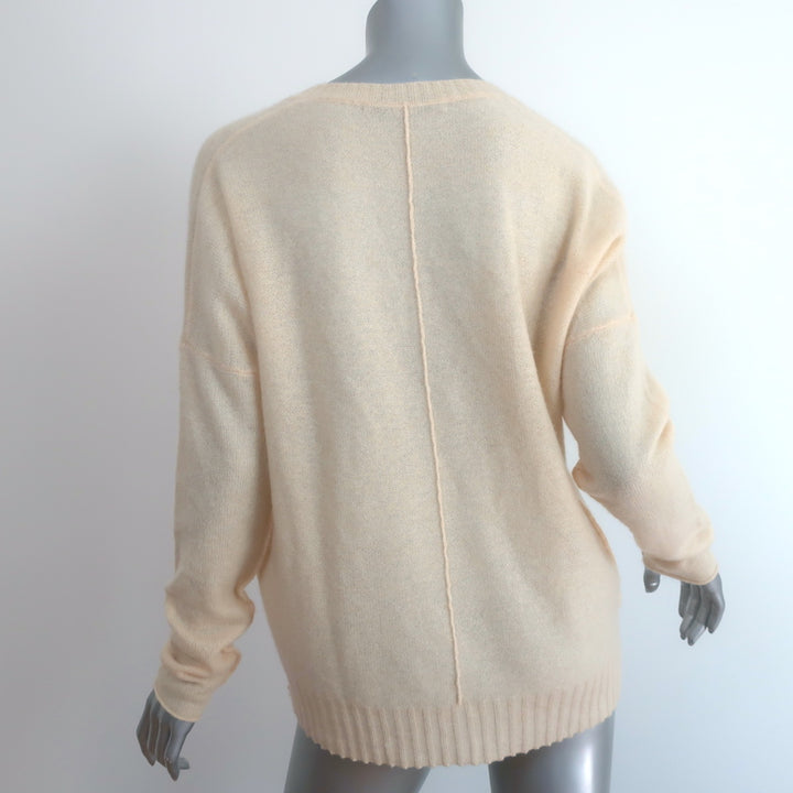 Rocky Barnes x 360 Cashmere Rylee V-Neck Sweater Light Yellow Size Small