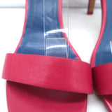 Celine Ankle Strap Sandals Fuchsia Leather Size 39 Open Toe Heels