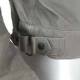Bottega Veneta Leather Biker Jacket Gray Size 42