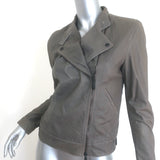 Bottega Veneta Leather Biker Jacket Gray Size 42