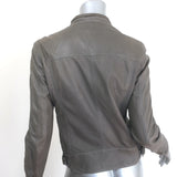 Bottega Veneta Leather Biker Jacket Gray Size 42