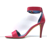 Celine Ankle Strap Sandals Fuchsia Leather Size 39 Open Toe Heels