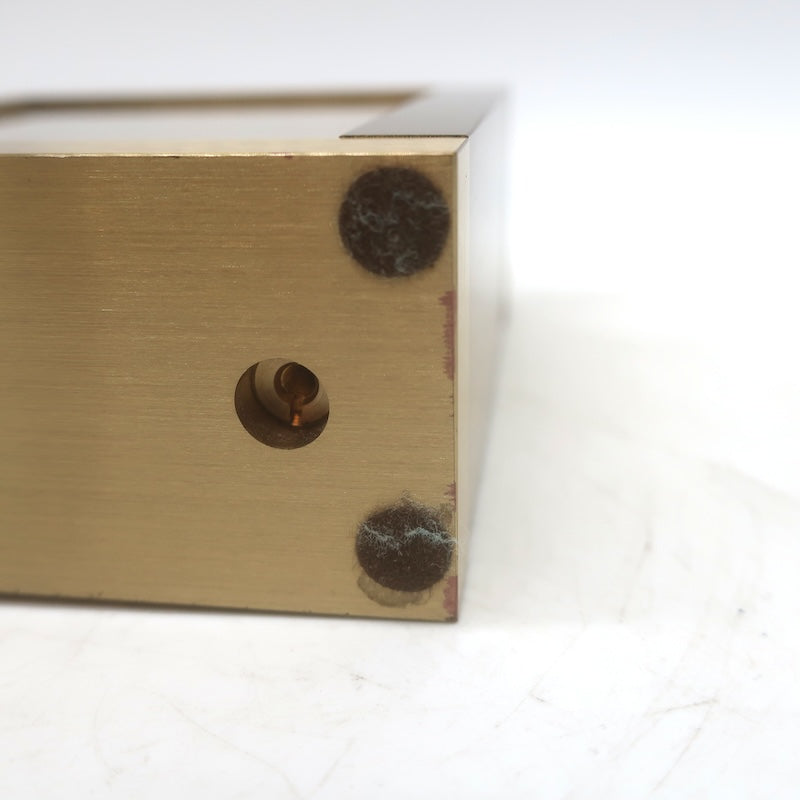 Vintage Tiffany &amp; Co. Swiss Quartz Brass Square Desk Clock