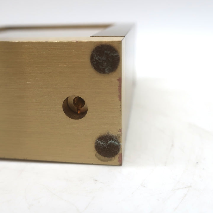 Vintage Tiffany &amp; Co. Swiss Quartz Brass Square Desk Clock